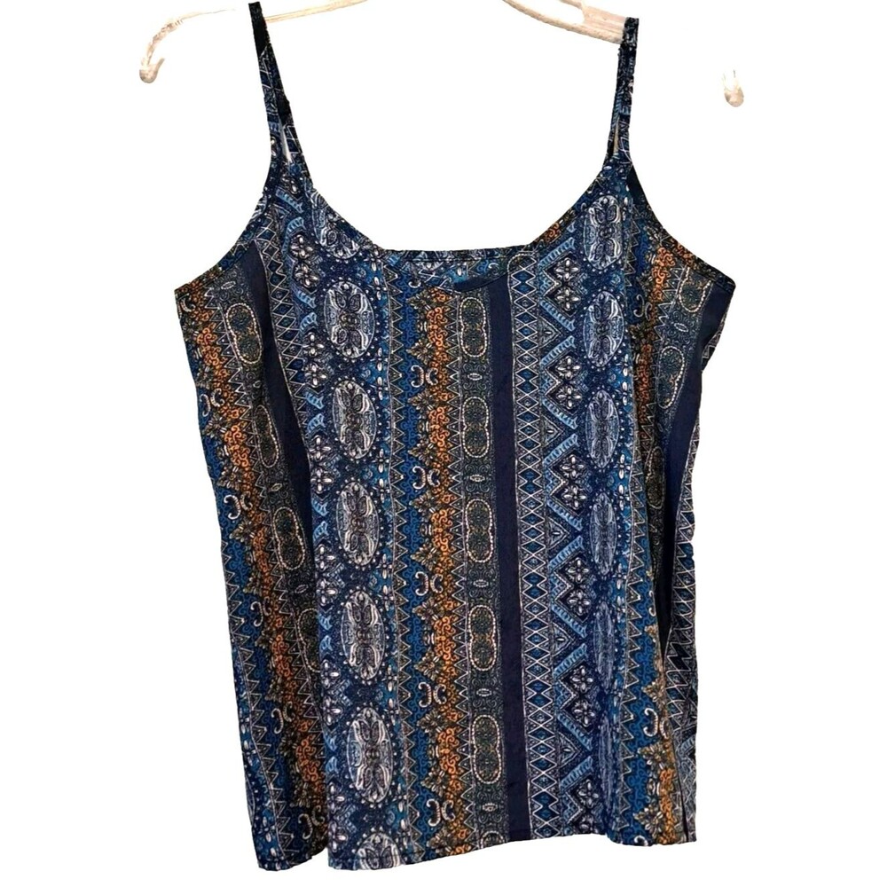 Hollister Women's Boho Tank Top Spaghetti Strap Beachy Multicolor Blue Size S